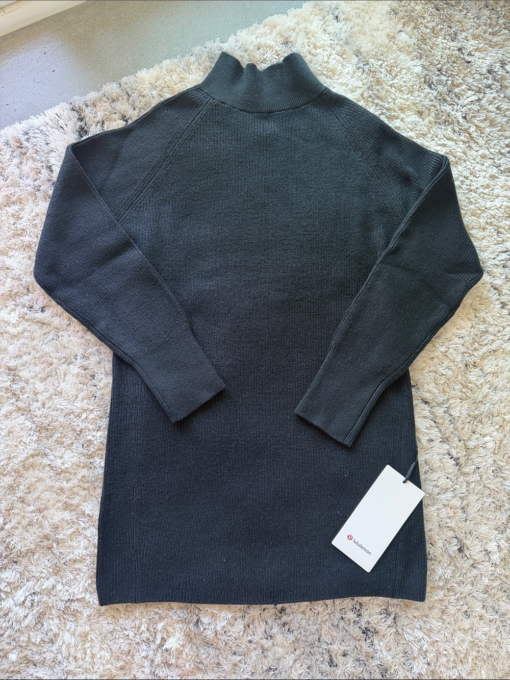 lululemon athletica Black Mock Neck Ribbed Sweater